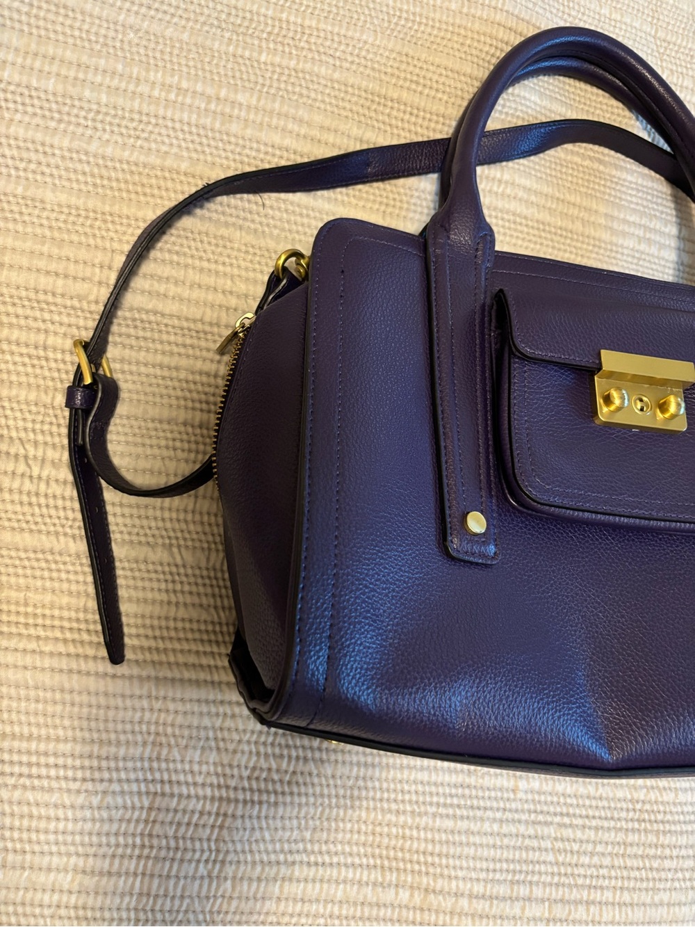 3.1 Phillip Lim for Target Purple Leather Top-Handle Satchel - Picture 3 of 12